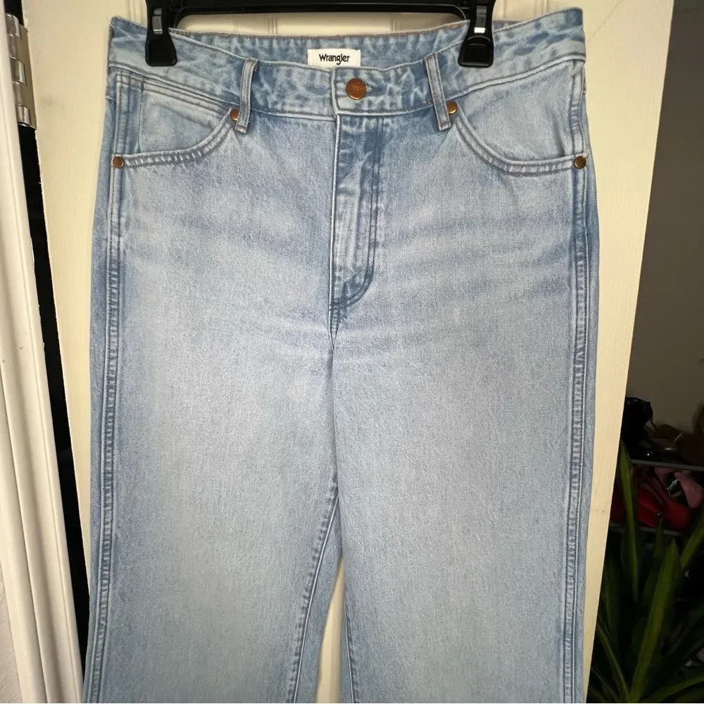 Wrangler Bonnie High Rise Loose Flare Light Wash Women Jeans Sz 28X34 Boho